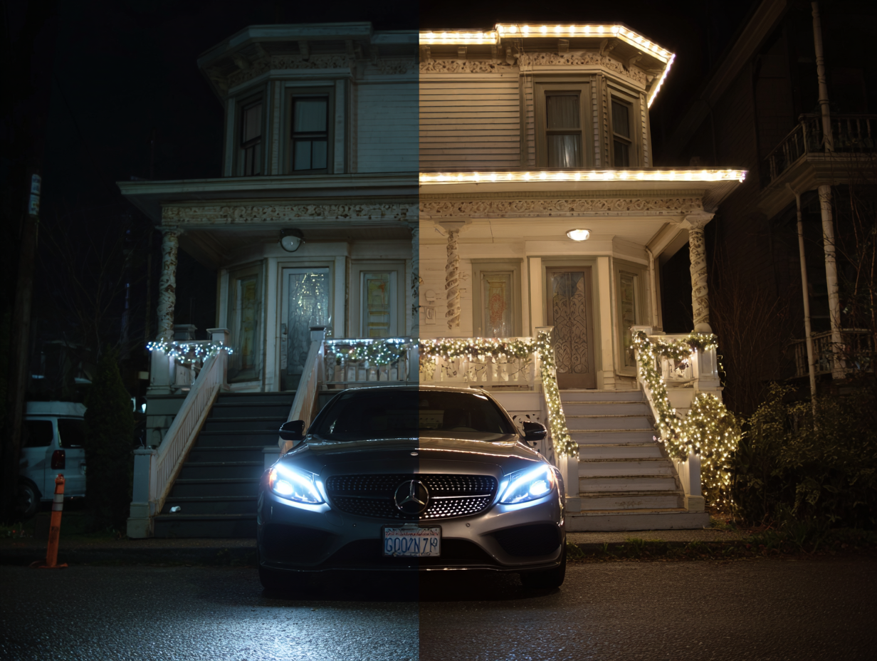 Vancouver Christmas lighting professional installation services with LED rooflines, patios, trees, and pathways, festive holiday displays for homes and businesses. Holiday lighting Vancouver ensures safe, durable, weatherproof Christmas lights installed with professional expertise.