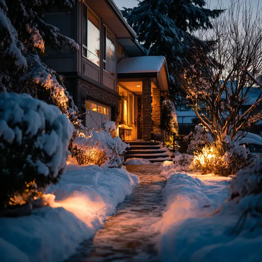 Premium Landscape Lighting Services Vancouver BC company offering backyard patio illumination, residential LED garden lights, driveway accent fixtures, pathway lighting systems, decorative bistro strings, modern architectural uplighting, and professional outdoor exterior lighting solutions.