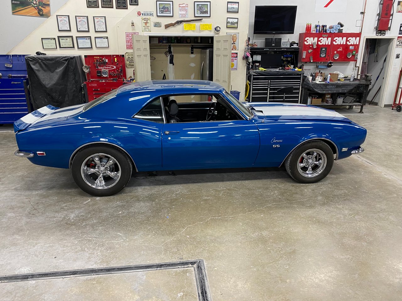 A Blue Classic Car Restored By Lutz's Garage's Auto Technicians in Jefferson City, MO