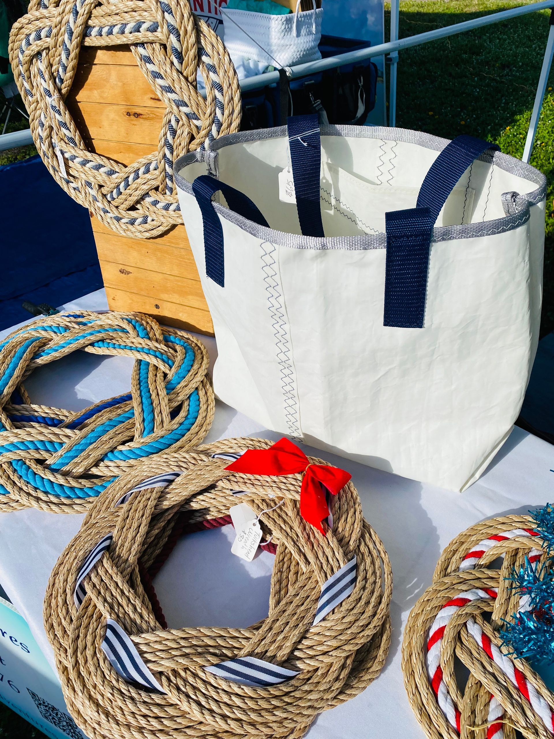 Sail bag and Rope Wreath
