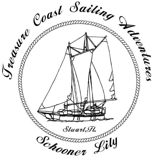 A logo for treasure coast sailing adventures