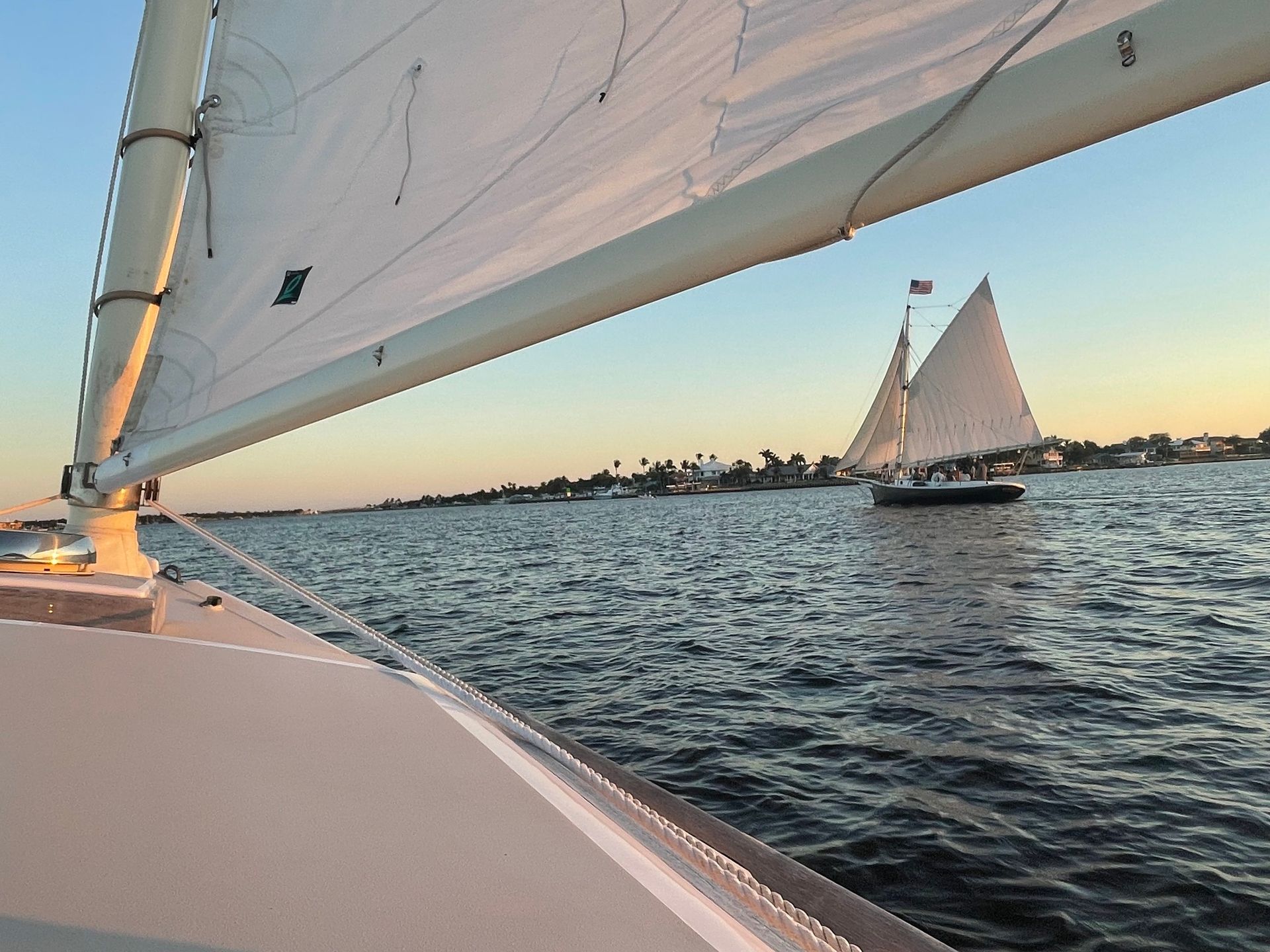 Resolute Boat and Margot Boat under sail