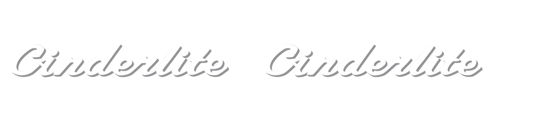 A white background cinderlite logo with a few lines on it