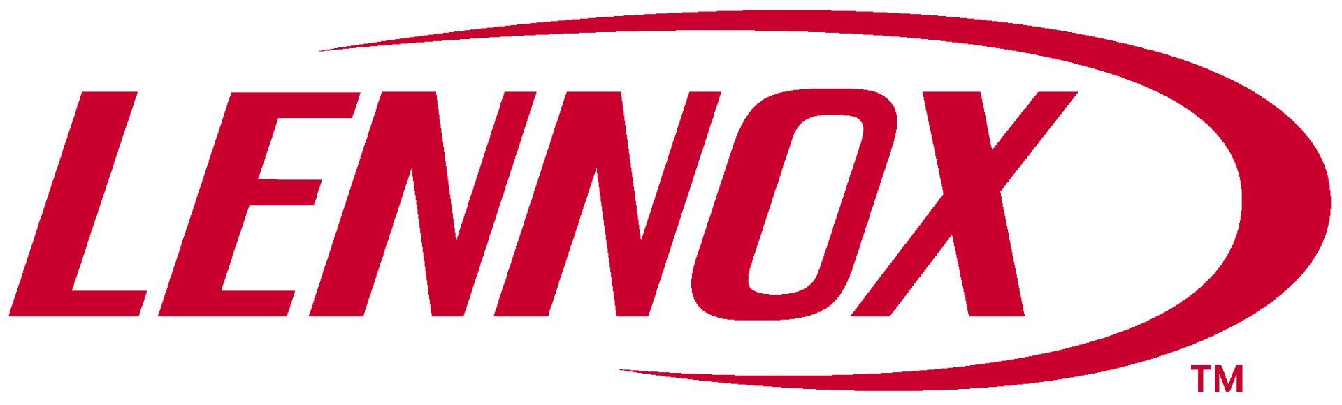 A red and white logo for lennox tm