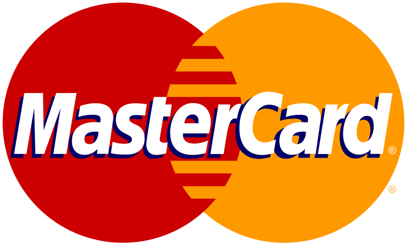 A red and orange mastercard logo on a white background