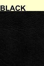 A close up of a black leather texture with the word black on it.