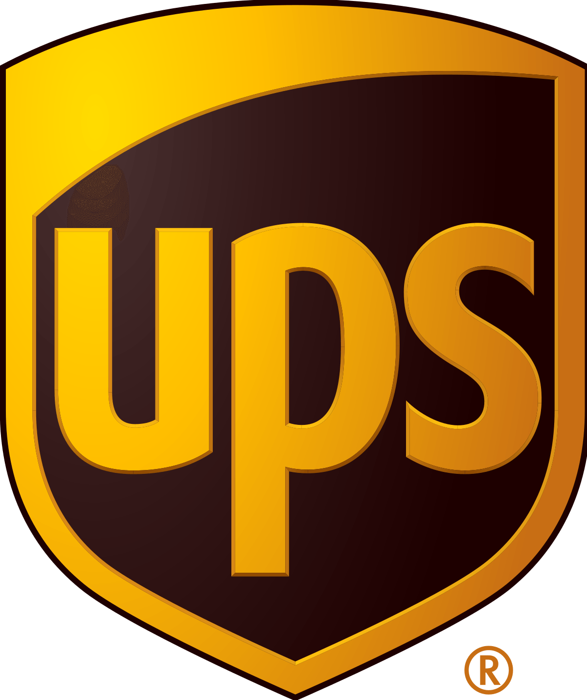 The ups logo is a shield with the letter s on it