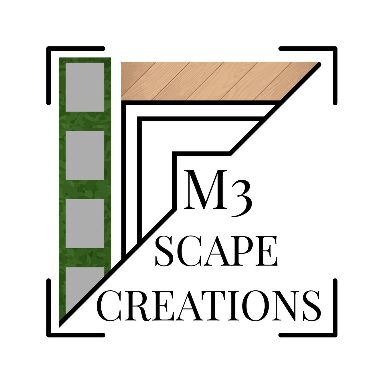 It is a logo for a company called m3 scape creations.