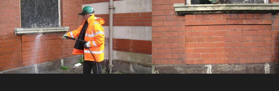 Brick Cleaning Progress - Manchester, Newcastle - Intertank Services Ltd
