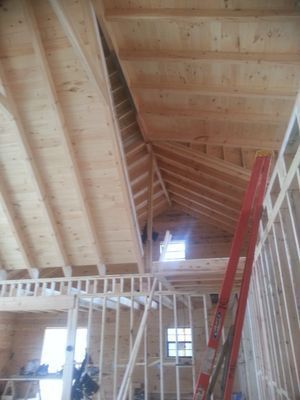 Interior of a building under construction. 