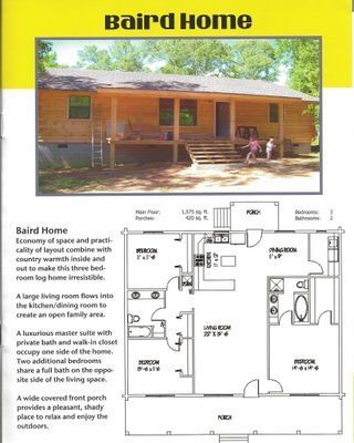 Baird Home, exterior and floorplan. 