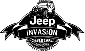Jeep Invasion logo: Off-road Jeep, banner text reads "Jeep Invasion Silver Lake, Michigan."