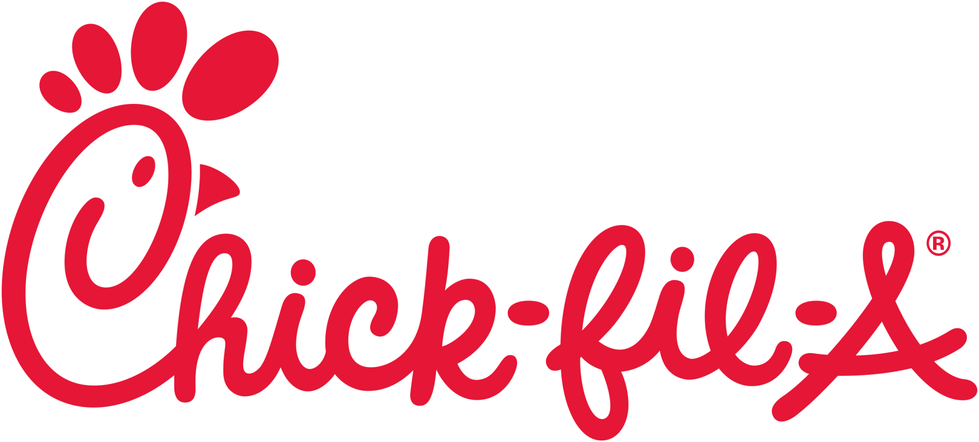 The chick-fil-a logo is red and white on a white background.