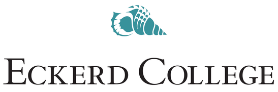 A logo for eckerd college with a shell on it