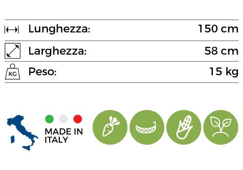 Seminatrice Manuale Bassi, dimensioni e peso