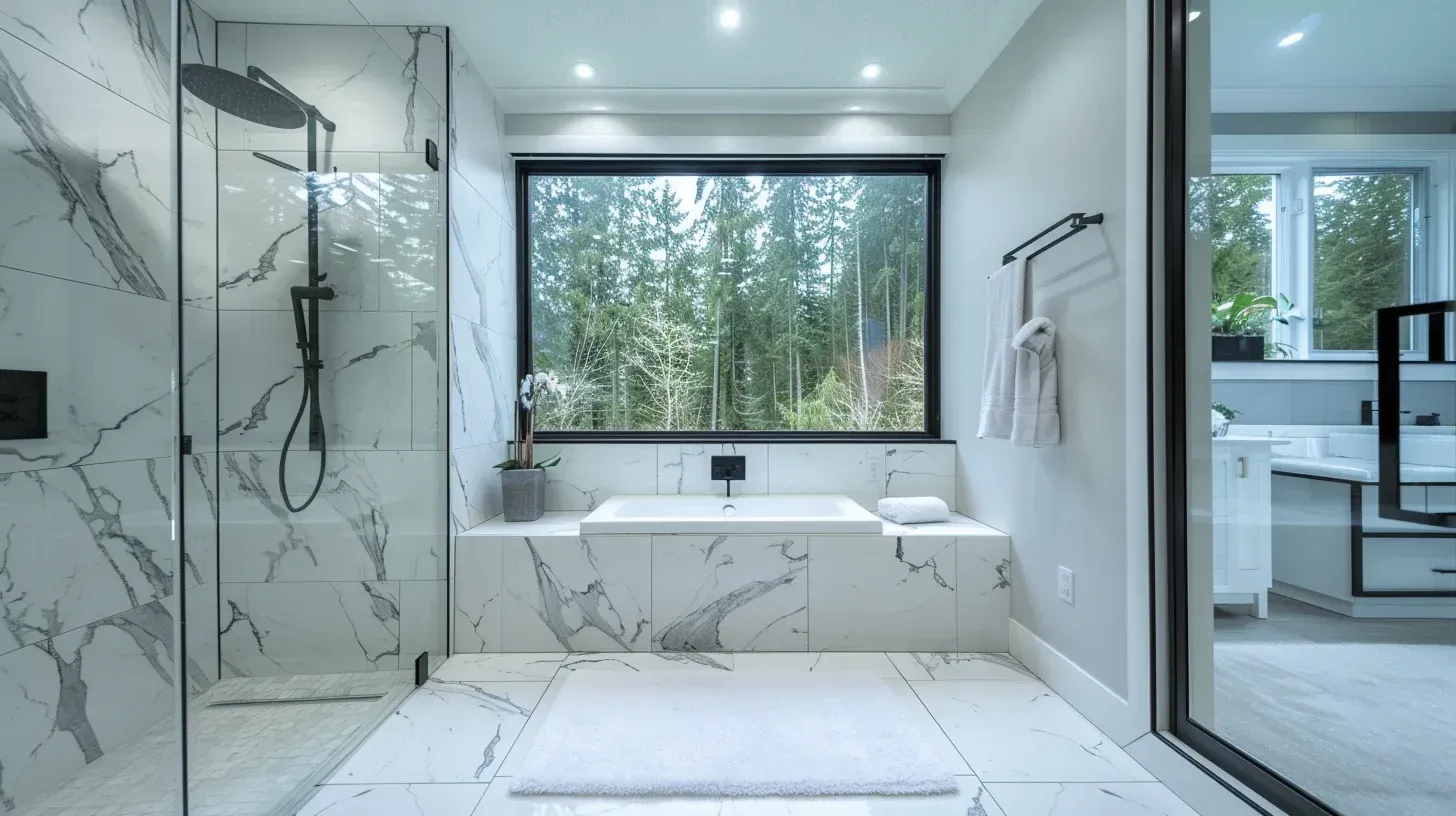 High-end bathroom remodeling Vancouver featuring marble vanity top and double undermount sinks. Heated floors and dimmable LED lighting improve functionality. Executed with full plumbing and electrical upgrades.
Affordable bathroom renovation Vancouver including vanity replacement and tub-to-shower conversion. Ceramic tile flooring and upgraded exhaust fan enhance moisture control. Transparent bathroom remodeling cost estimate provided upfront.
Contemporary bathroom renovation Vancouver BC with frameless shower enclosure and brushed gold hardware. Recessed niche shelving improves storage efficiency. Installed by experienced Lower Mainland bathroom contractors.
Vancouver bathroom remodel transformation featuring complete demolition and waterproof rebuild. Cement board and membrane system prevent water infiltration. Fully compliant with municipal plumbing and safety codes.
Residential bathroom renovation Vancouver with custom shaker-style vanity cabinetry and quartz countertop. Integrated sink and modern single-handle faucet installed. Backed by workmanship warranty from insured professionals.