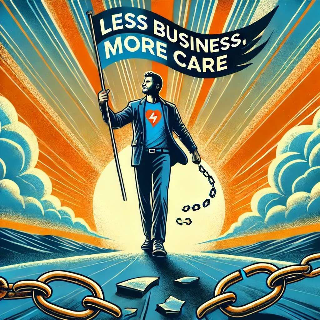 Man walking forward, holding flag 