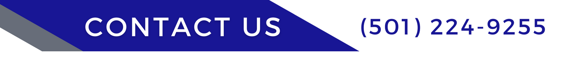 Contact Us (501) 224-9255 in white text on a blue triangular background.
