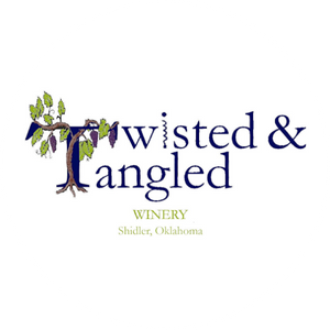 Twisted & Tangled Winery logo with a tree shaped 