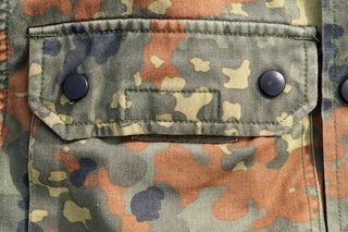 Military back pocket close up