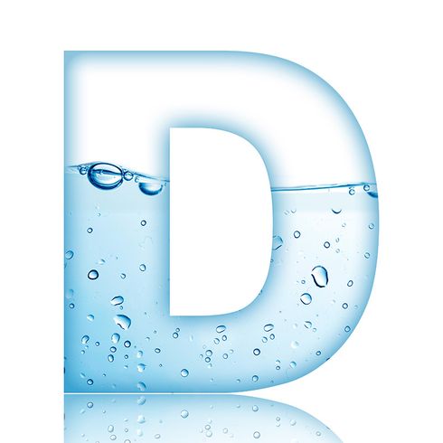 Water bubble letter D