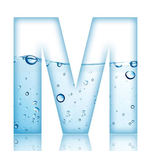 Water bubble letter M