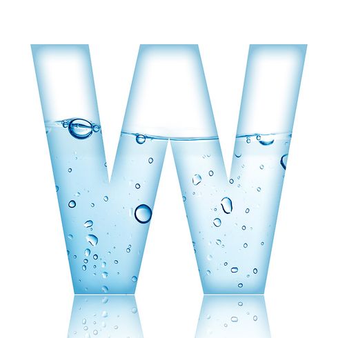 Water bubble letter W
