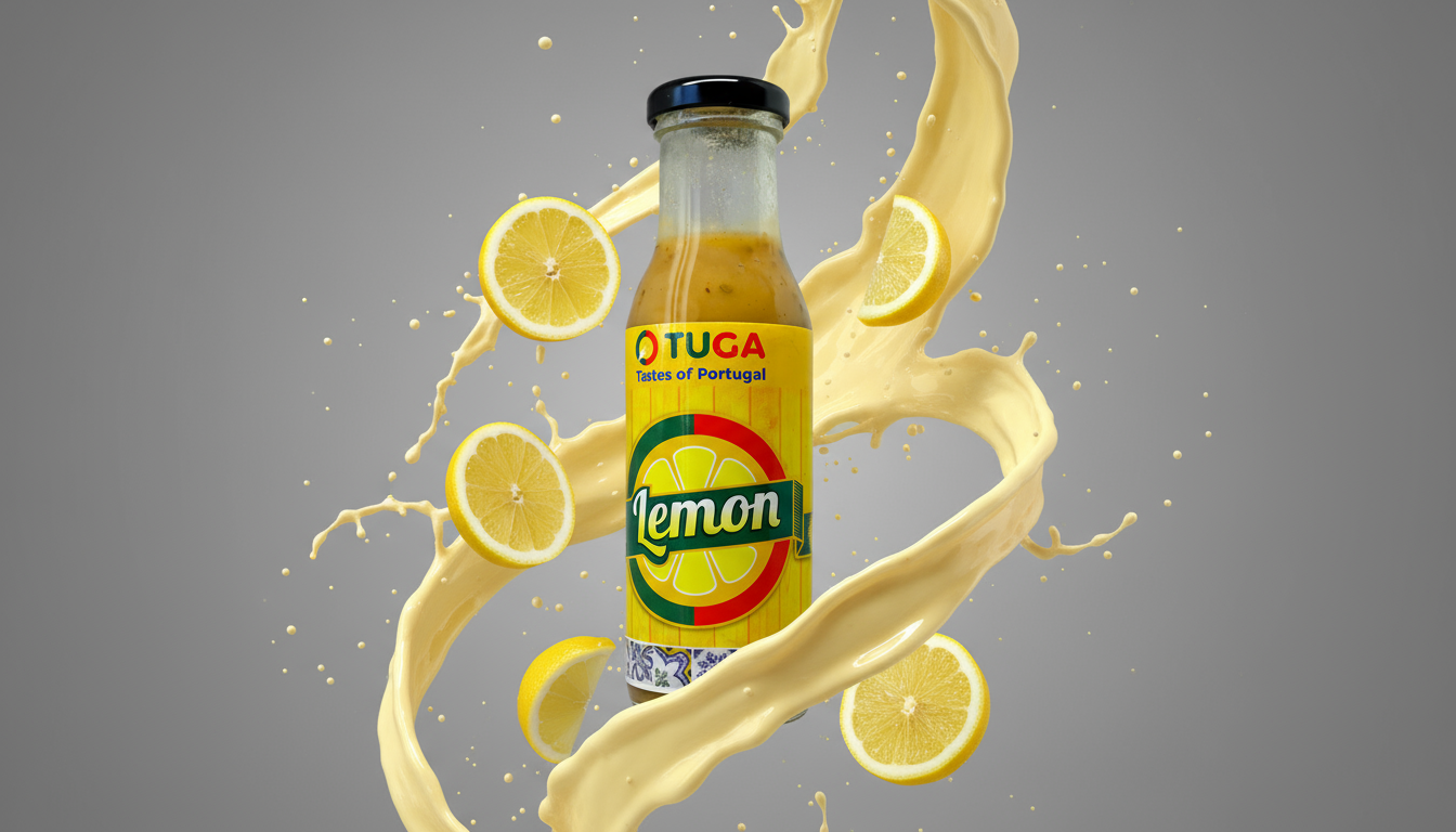 Bottle of Lemon Beverage with A Splash and Lemon Slices — O Tuga Tastes Of Portugal In Melbourne, VIC