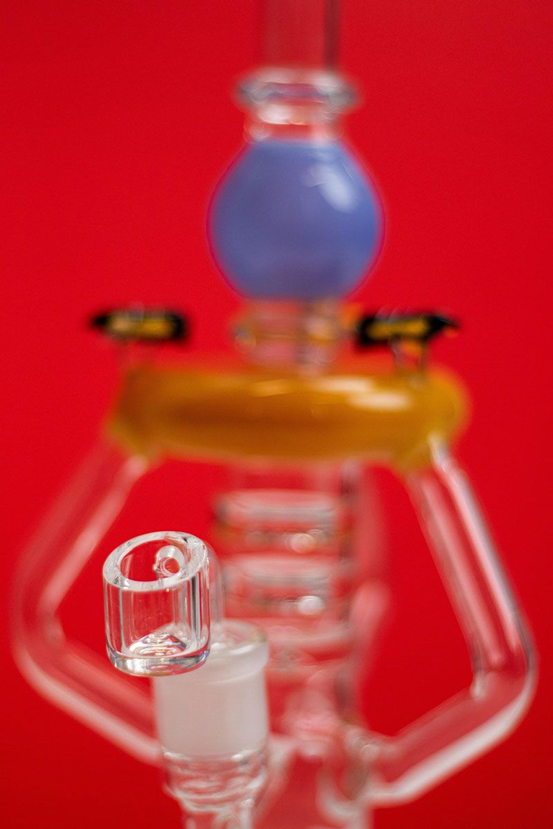 smoking product on red background