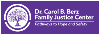 Family Justice Center logo on purple background.