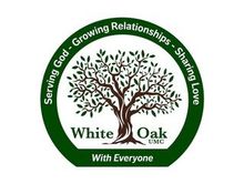 A white oak logo with a tree in the center
