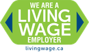 The logo for we are a living wage employer.