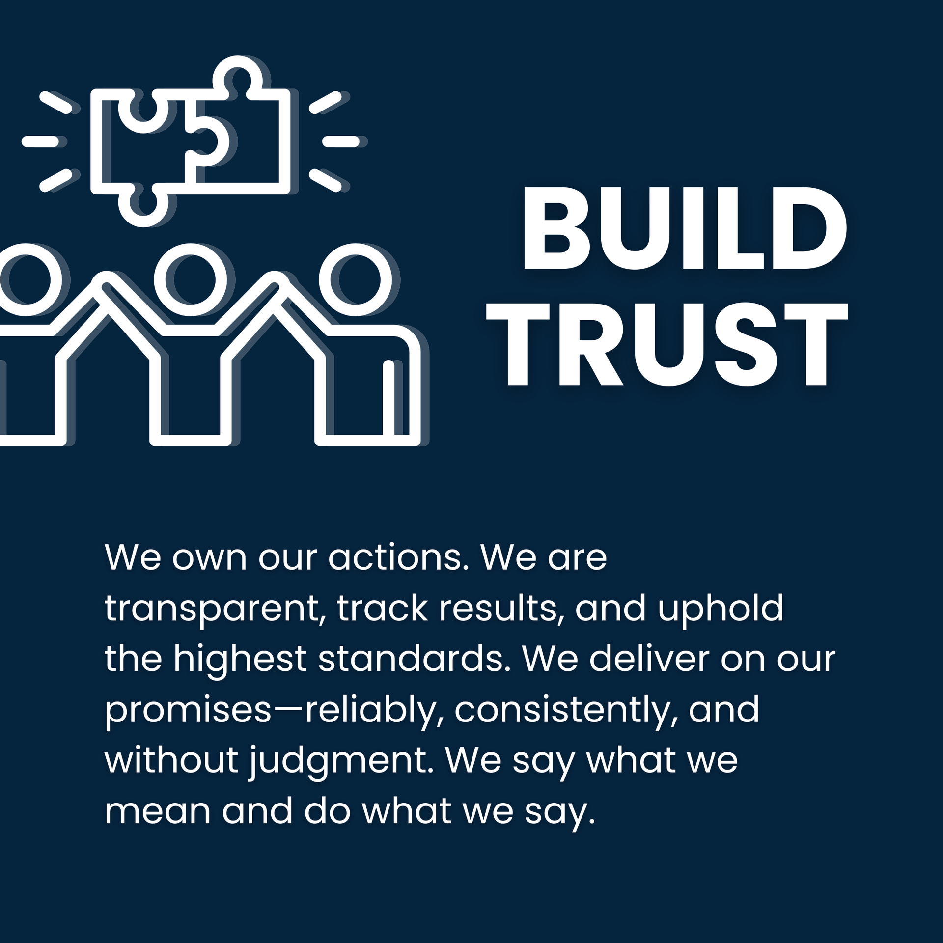 A graphic showing three connected people under a puzzle piece icon with text: 