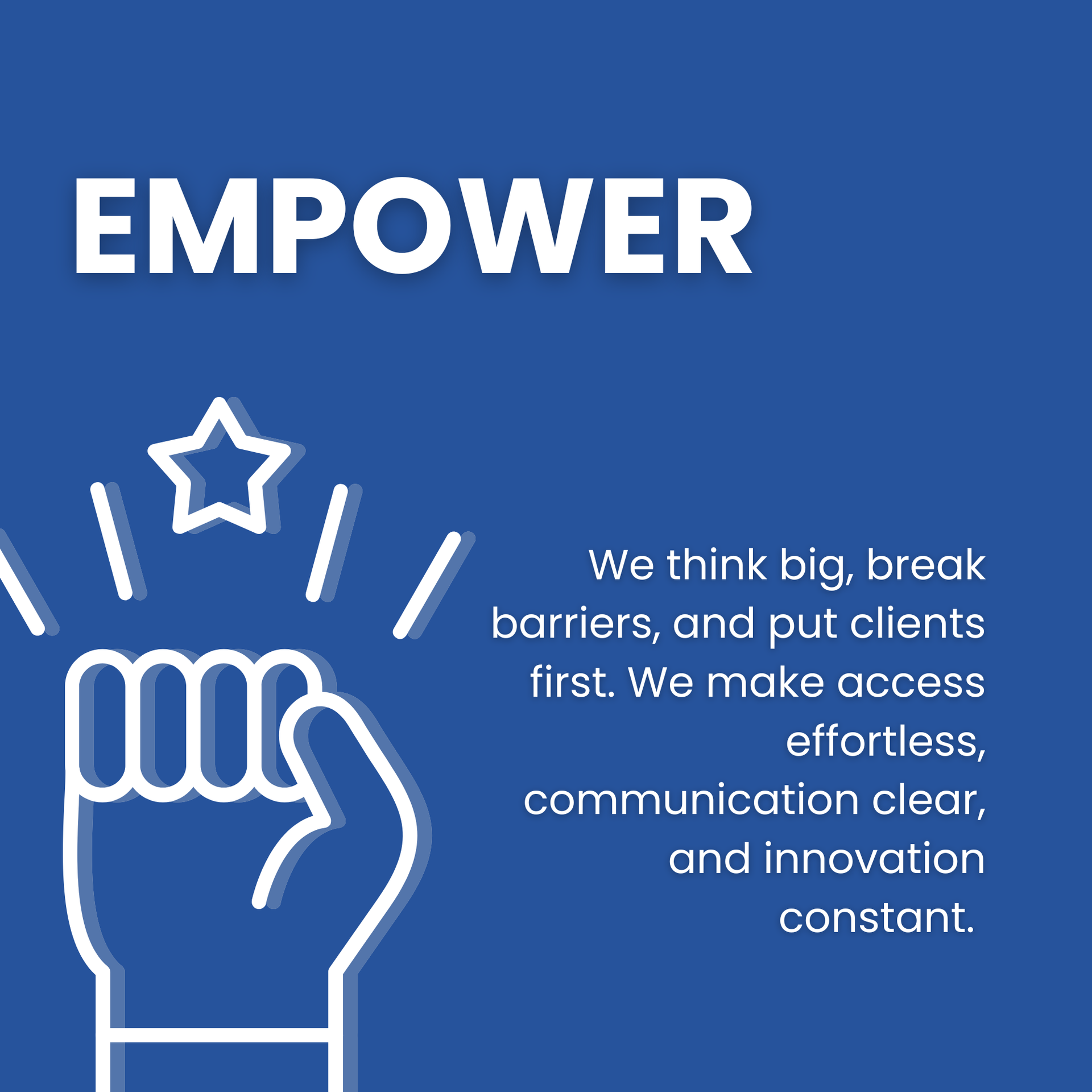 Blue graphic with the word 