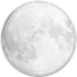 A pixelated image of a full moon on a white background.