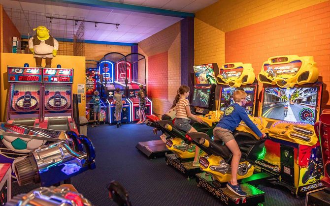 Video arcade and pinball machines at Top Fun in Merimbula