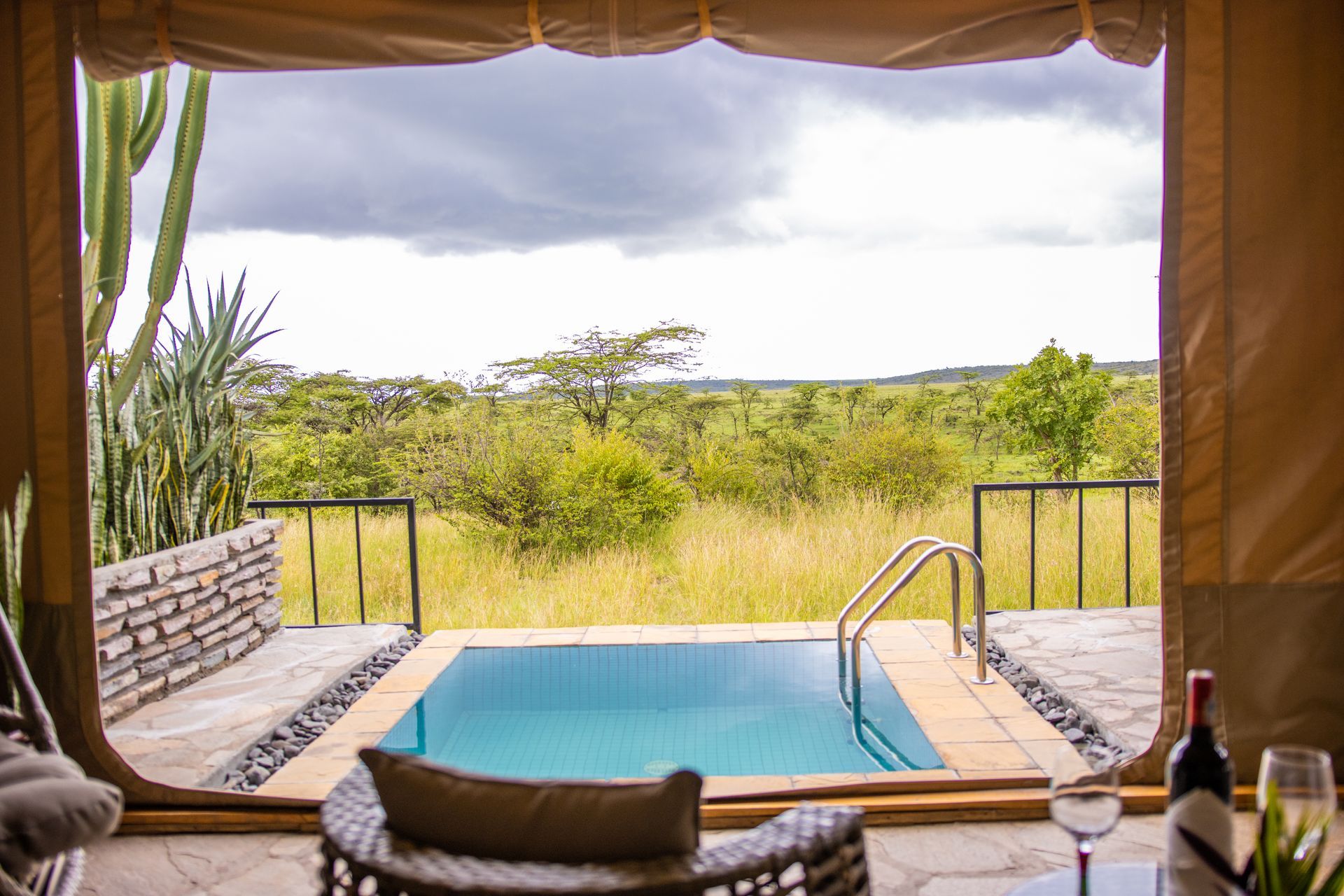 Private Pool in Luxury Tented Cabin at Lalashe Mara