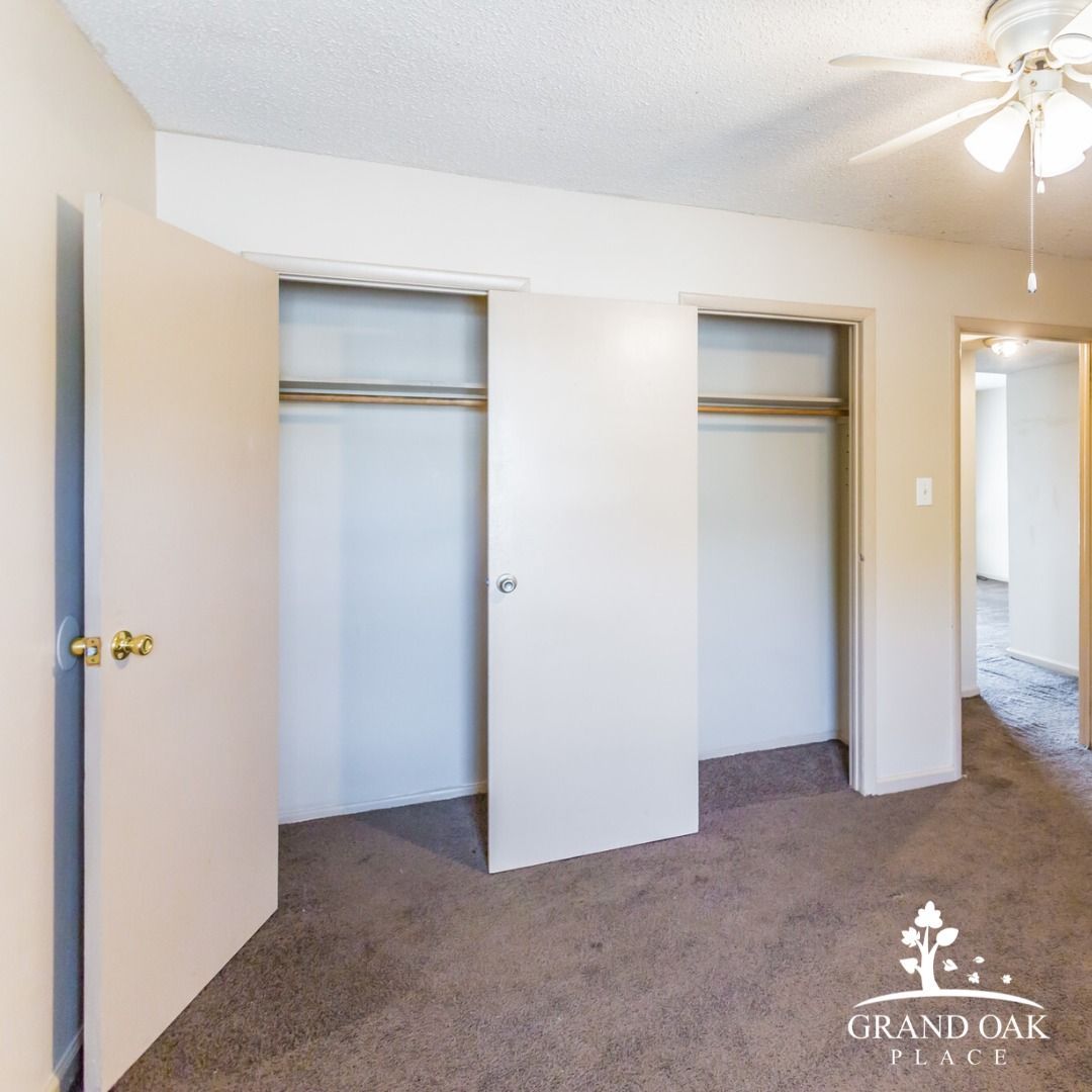 grand oak place apartment bedroom with spacious closets