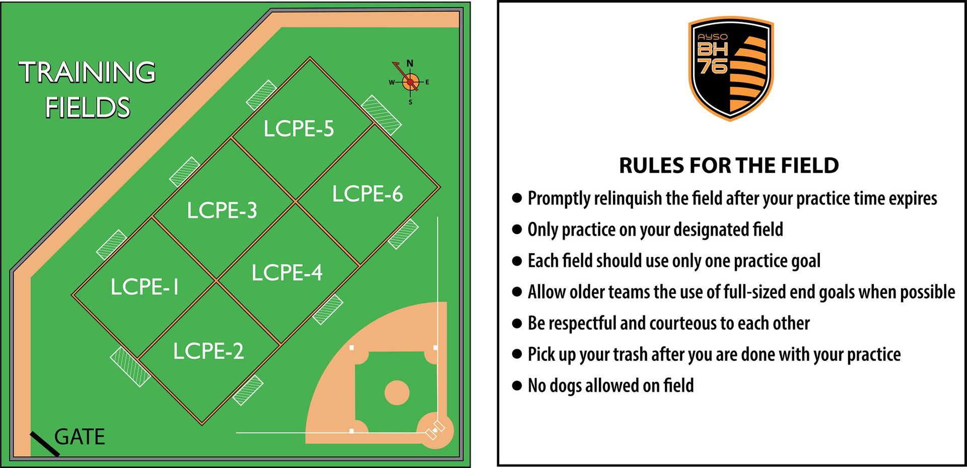 La Cienega Park East Field Map and Rules
