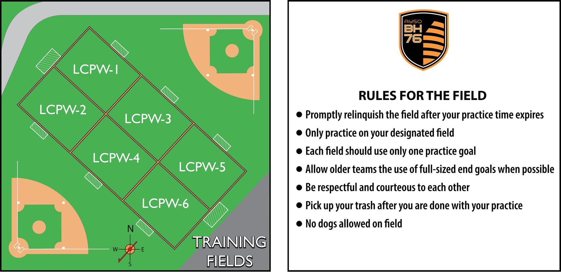 La Cienega Park Map and Field Rules