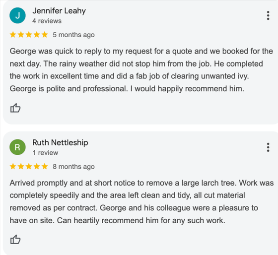 Reviews confirming our good work