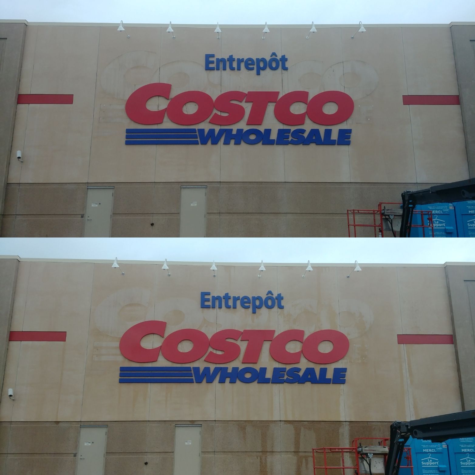 Costco wholesale est écrit sur le côté d'un bâtiment