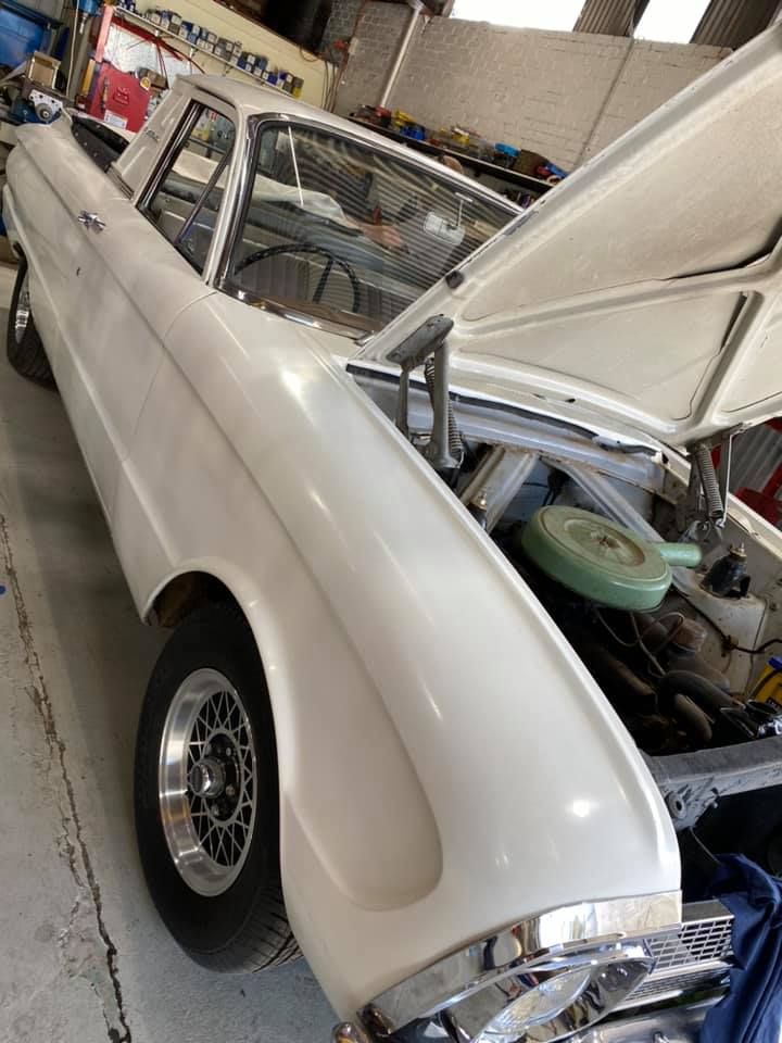 White Car With Open Hood — Towing Service In Walgett, NSW