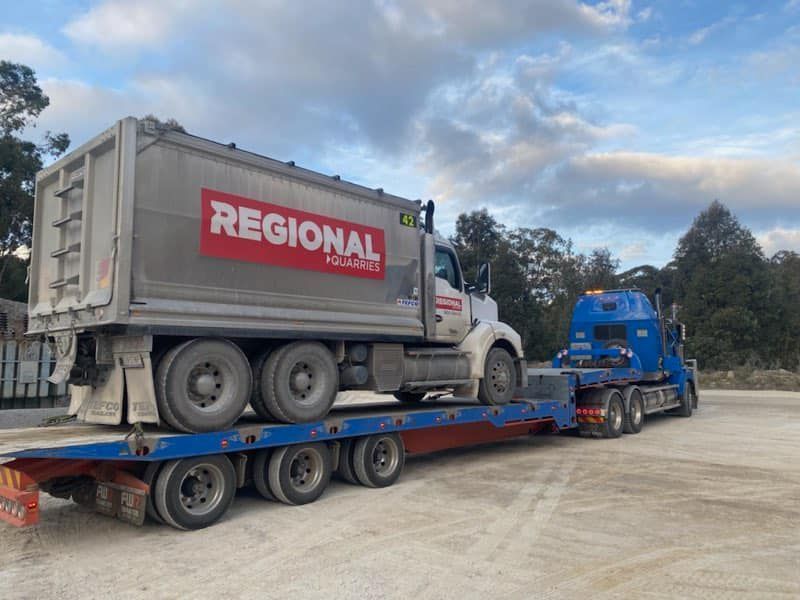 Trailer Truck On Tow Truck — Towing Service In Walgett, NSW