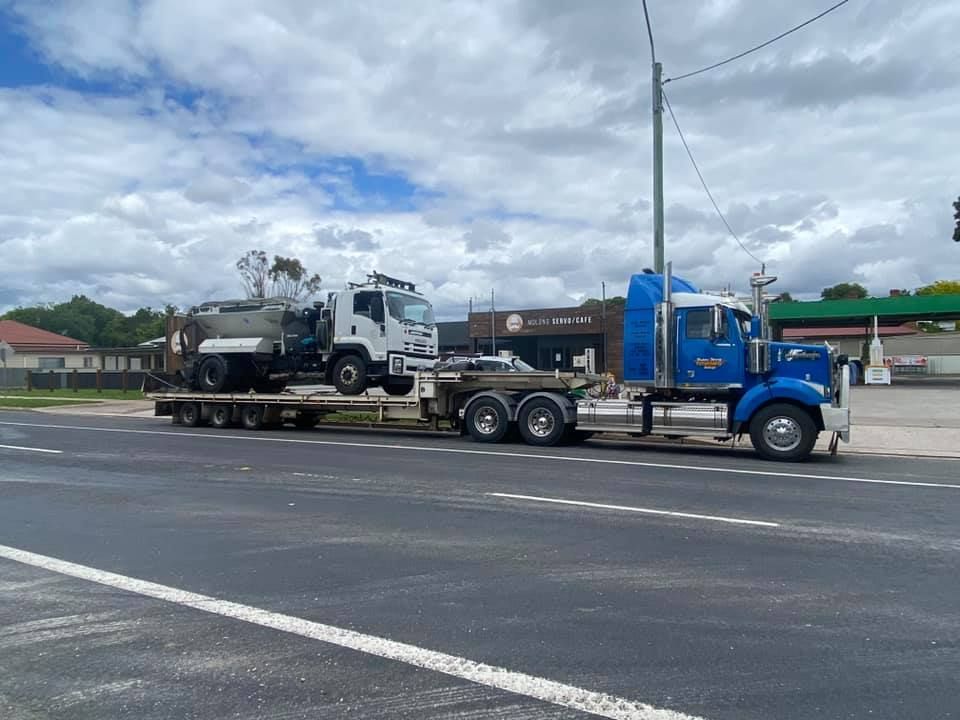 White Truck On Blue Tow Truck — Towing Service In Walgett, NSW