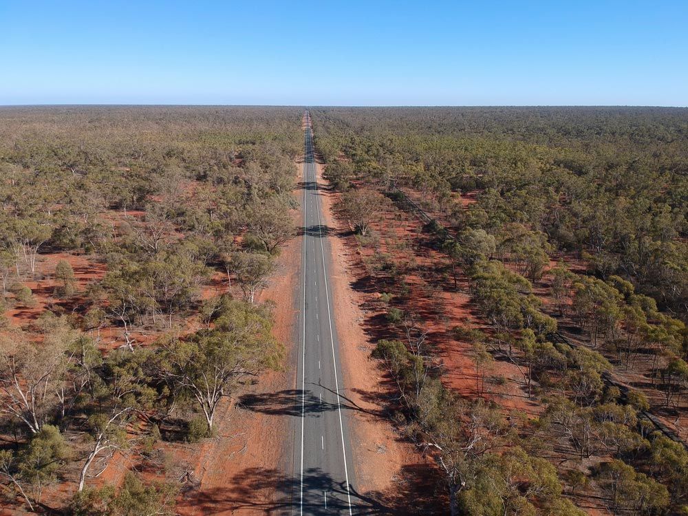 Aerial View Of Long Straight Road In Nyngan — Towing Service In Nyngan, NSW