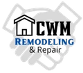 CWM Remodeling & Repair logo: house icon, black letters, blue text on a handshake outline.