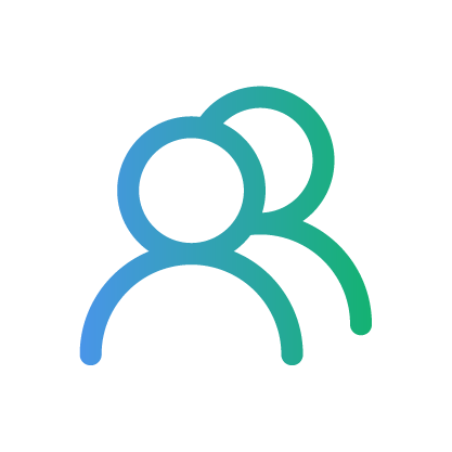 A couple of people standing next to each other on a white background.