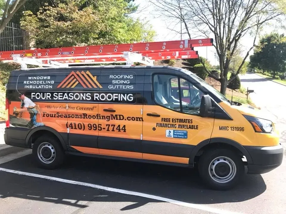 work van for a local roofing company near me