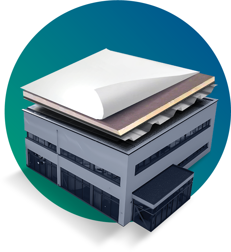 A building with a sheet of paper on top of it